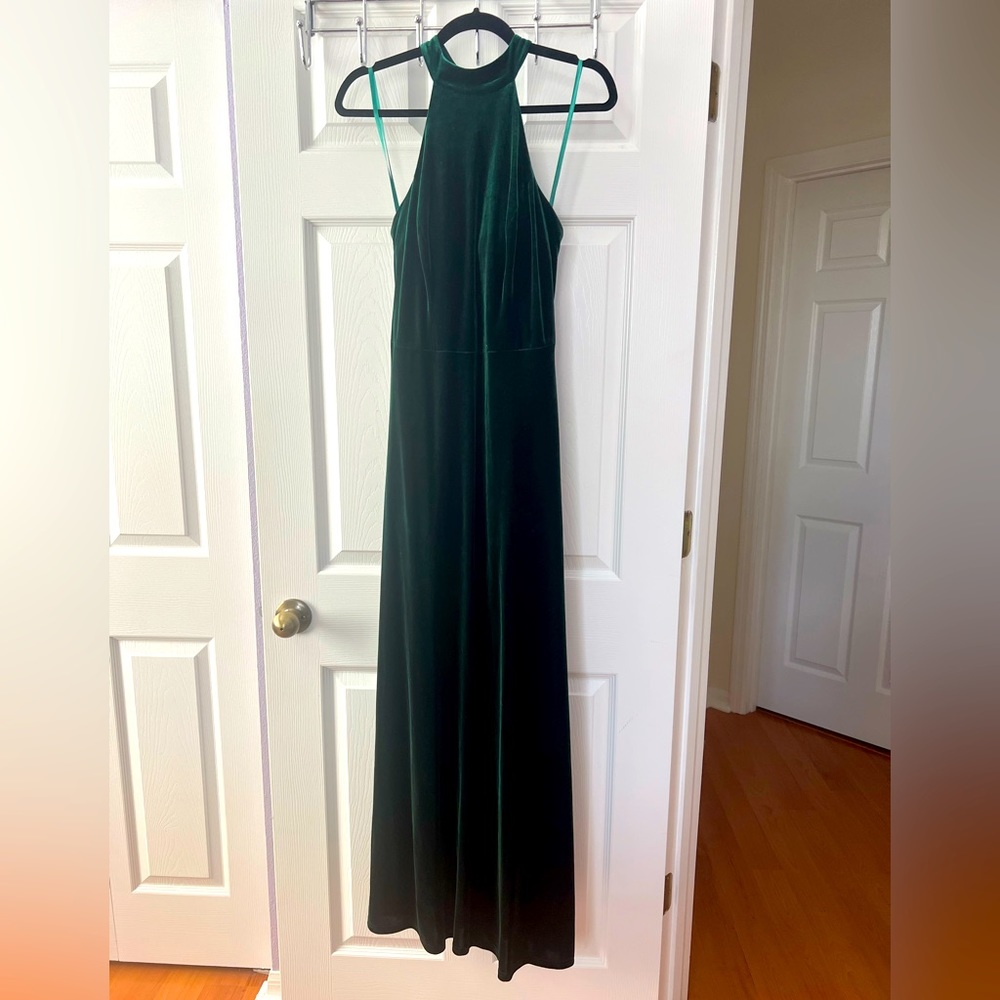 Revelry emerald floor length dresses (2) and both size 8. Price is per dress.